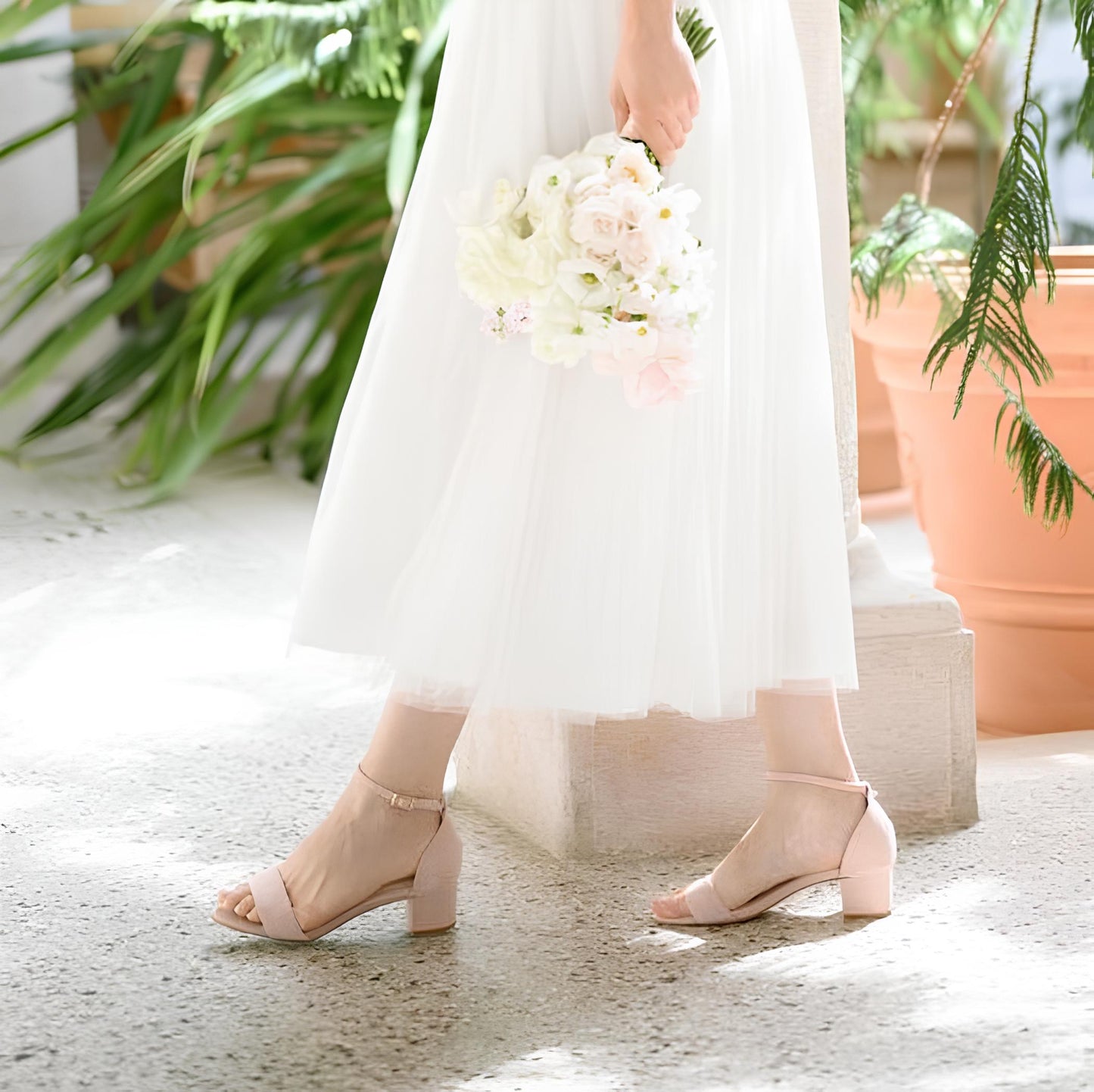 Bridal Shoes Blush Low Heel Alin
