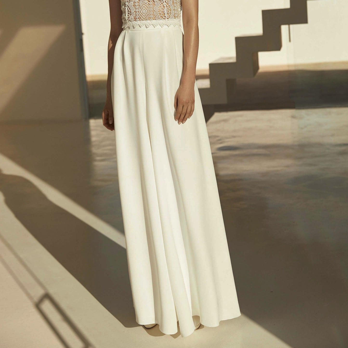 Bridal Separate Crepe Pants Wide Leg Lina