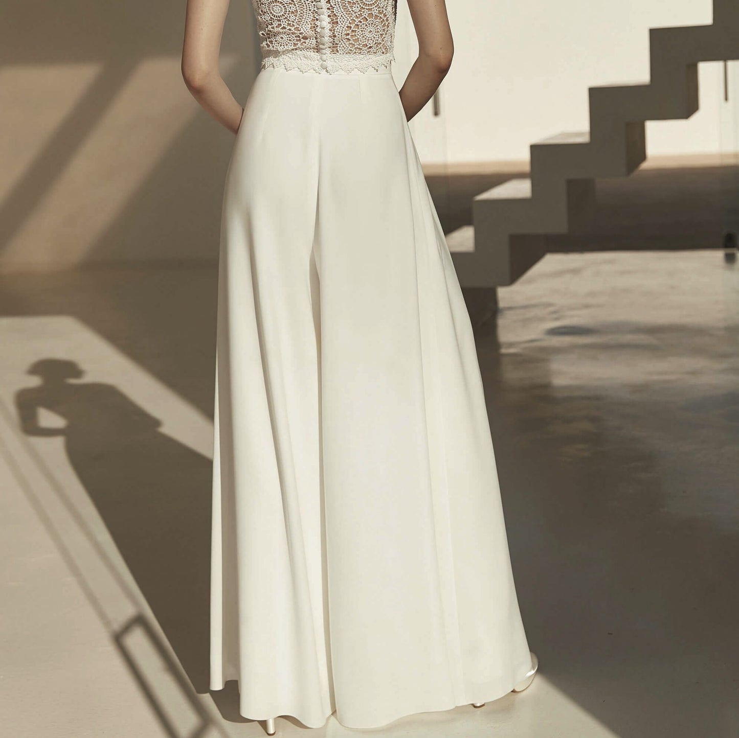 Bridal Separate Crepe Pants Wide Leg Lina