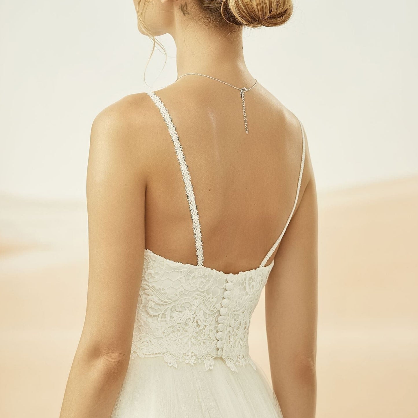 Bridal Corset Top With Straps and Lace Amelie