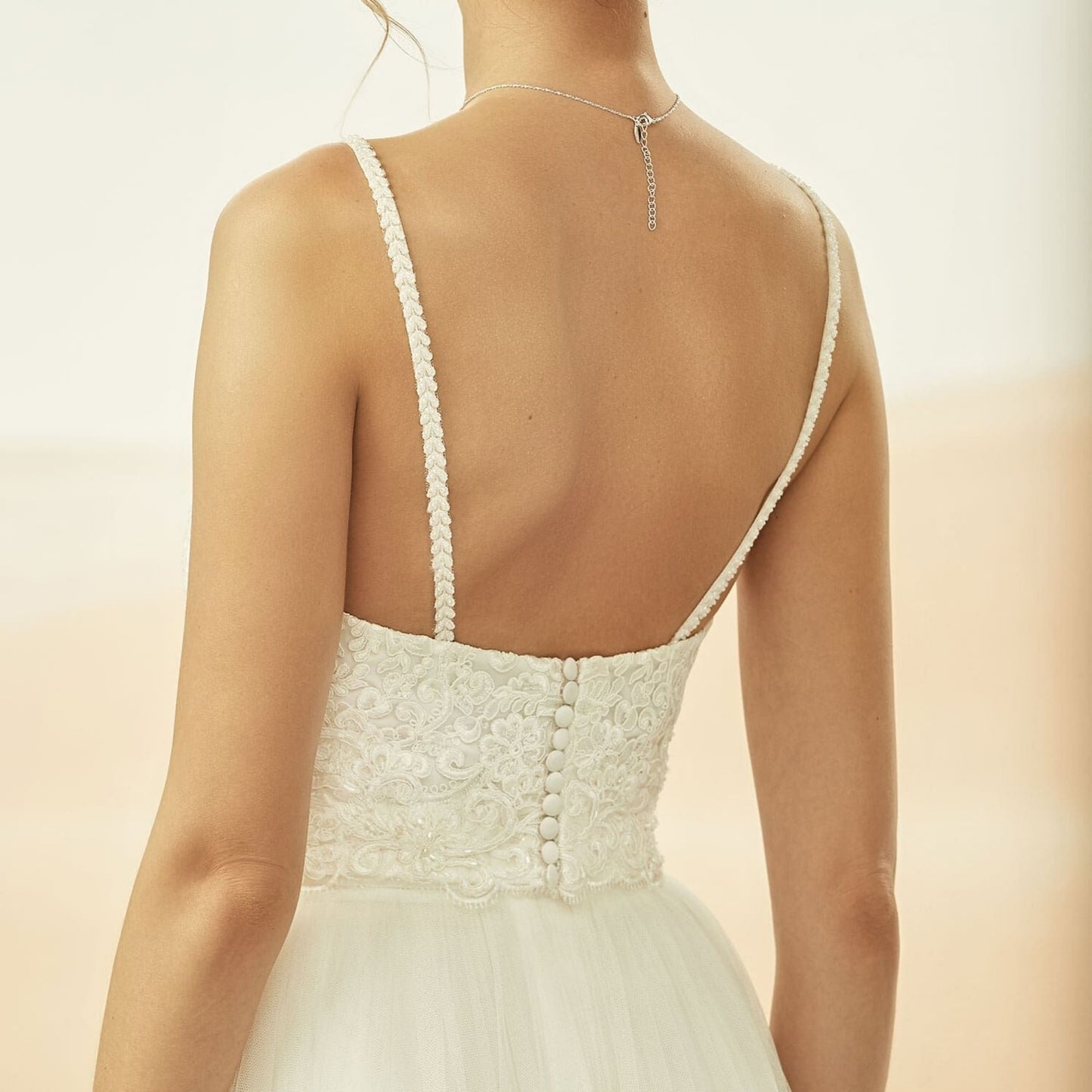 Bridal Top With Straps and Rhinestones Astrid