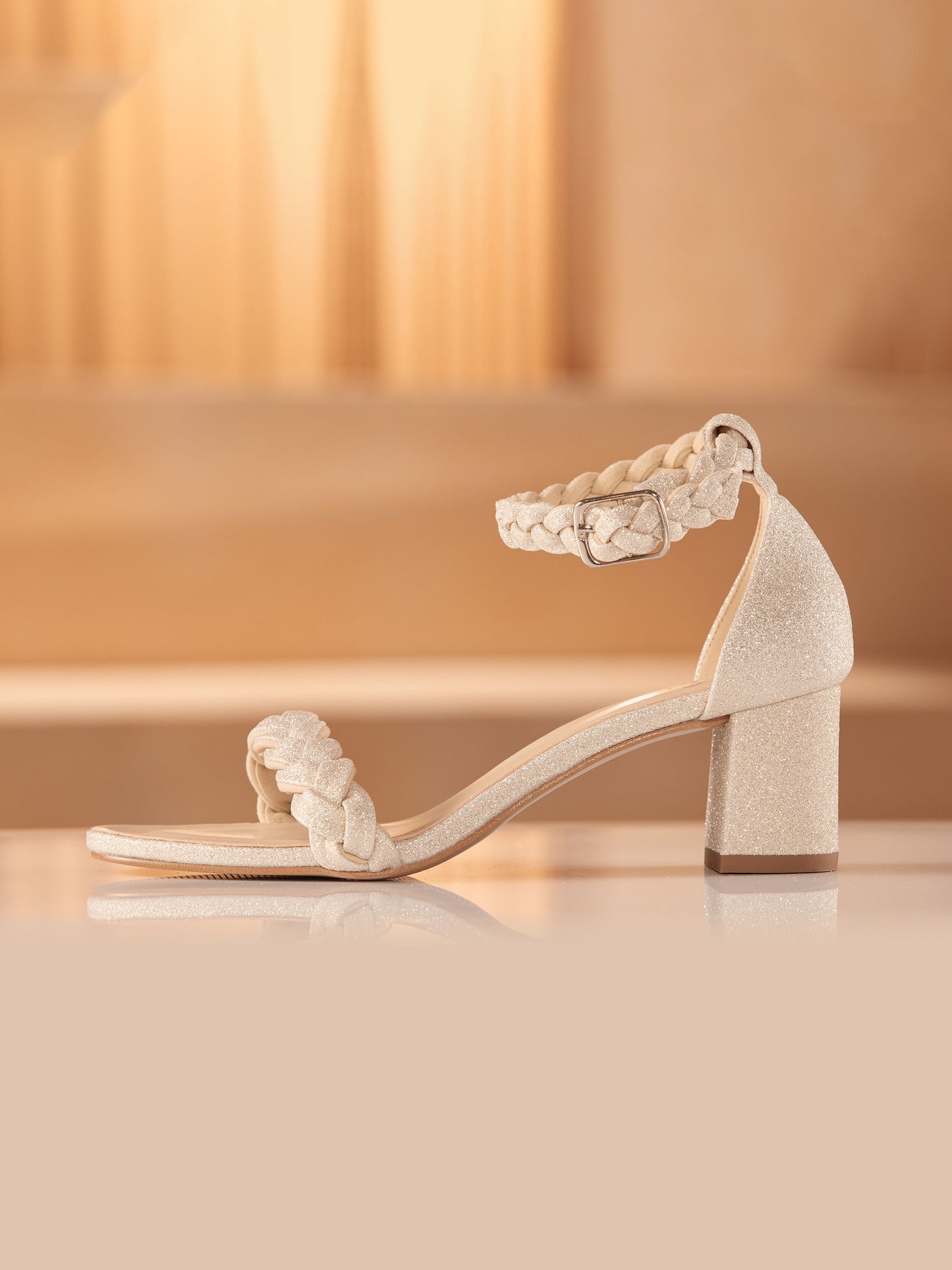 Party Gold Shoes Low Heel Liz
