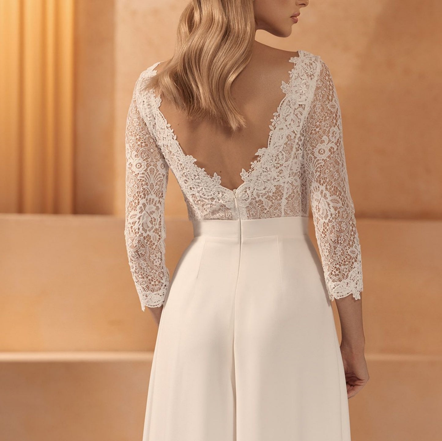 Bridal Jumpsuit Lace 3/4 Sleeves Emma