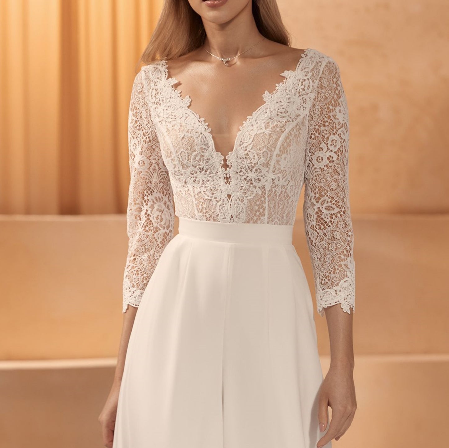 Bridal Jumpsuit Lace 3/4 Sleeves Emma
