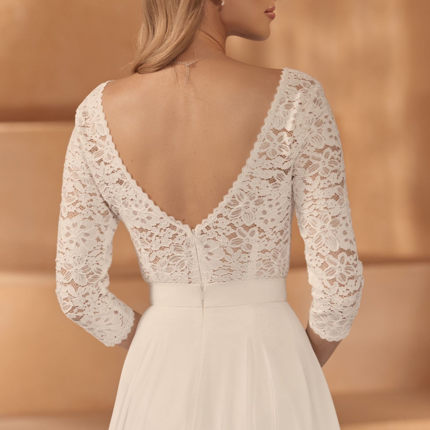 Lace Bridal Bodysuit French Sleeve Maddie