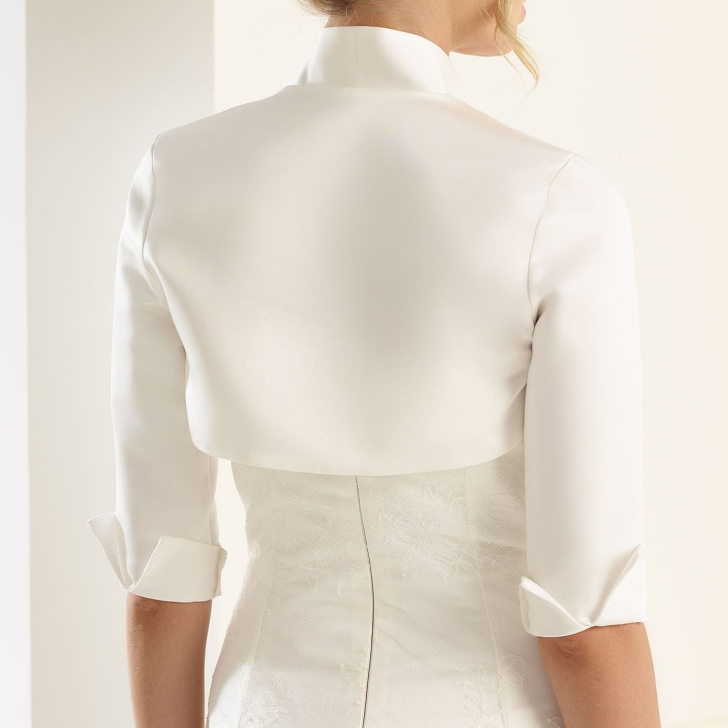 Satin Bridal Topper 3/4 Sleeves Ava