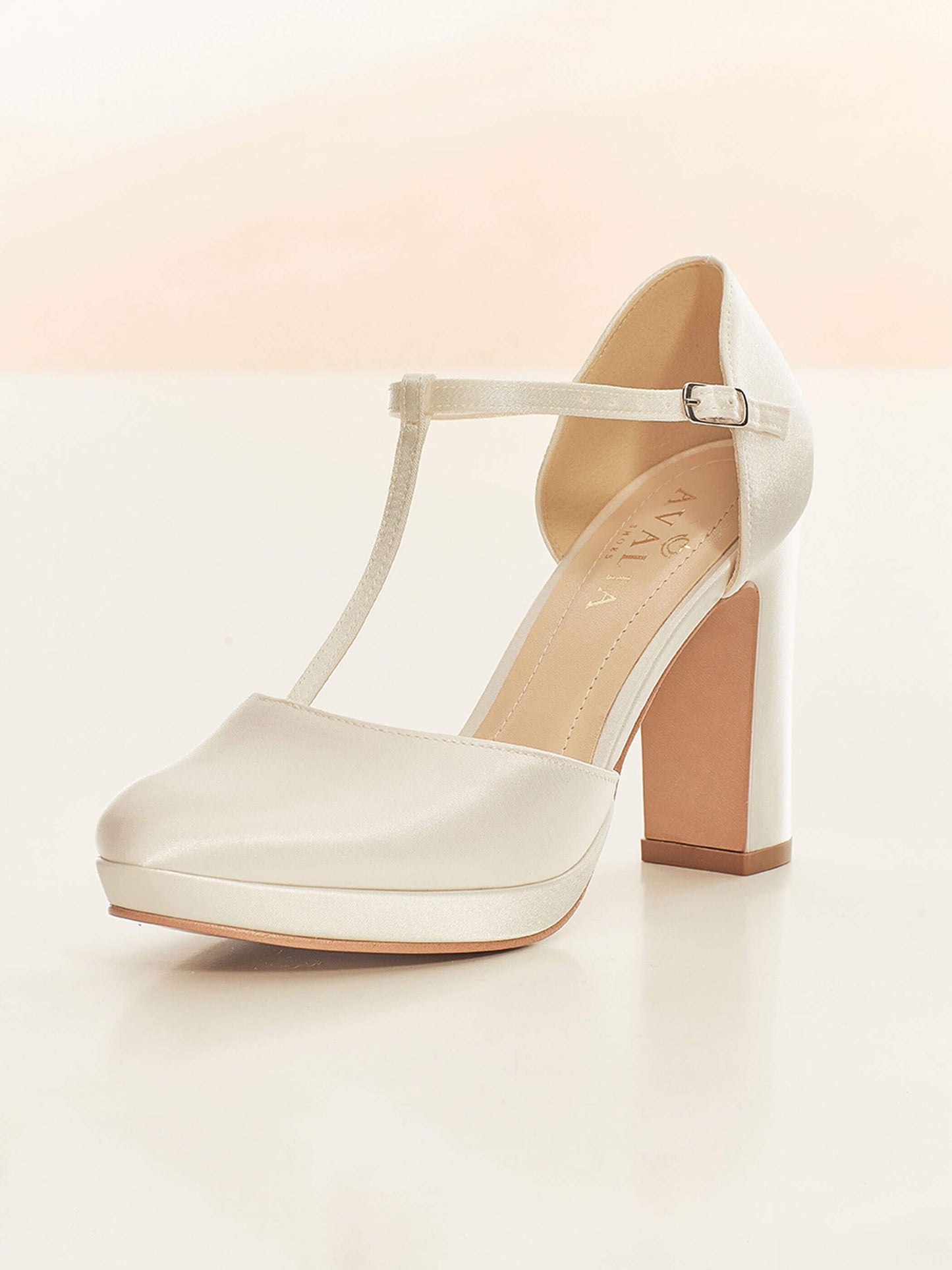 Square Heels Bridal Shoes Cocoa