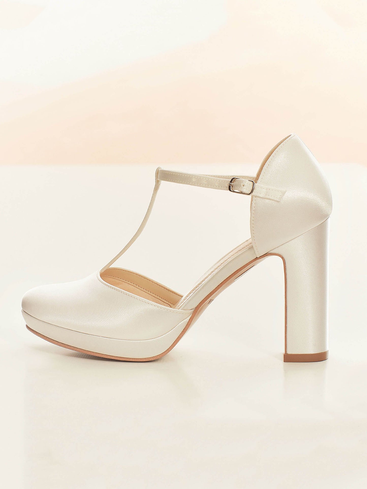 Square Heels Bridal Shoes Cocoa