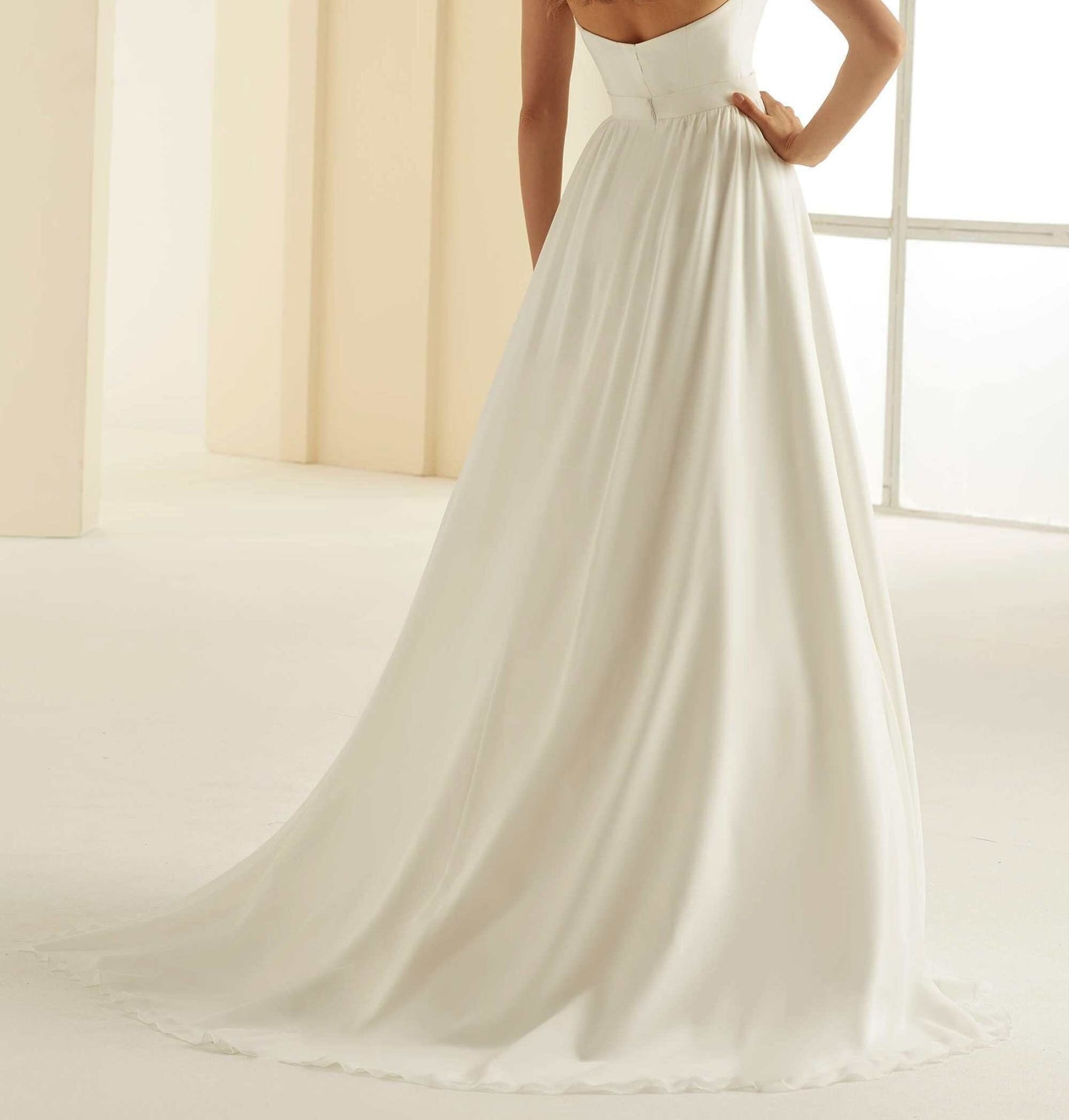 Long Bridal Skirt in Chiffon With Train