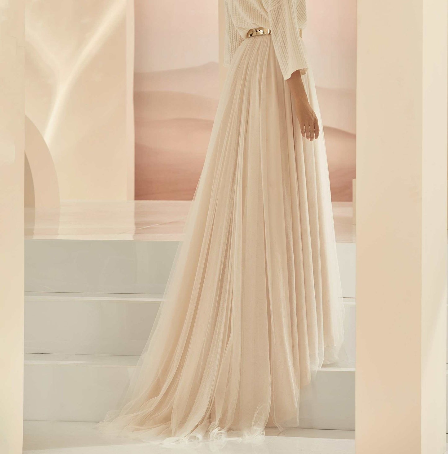 Bridal Separate Tulle Skirt with Train
