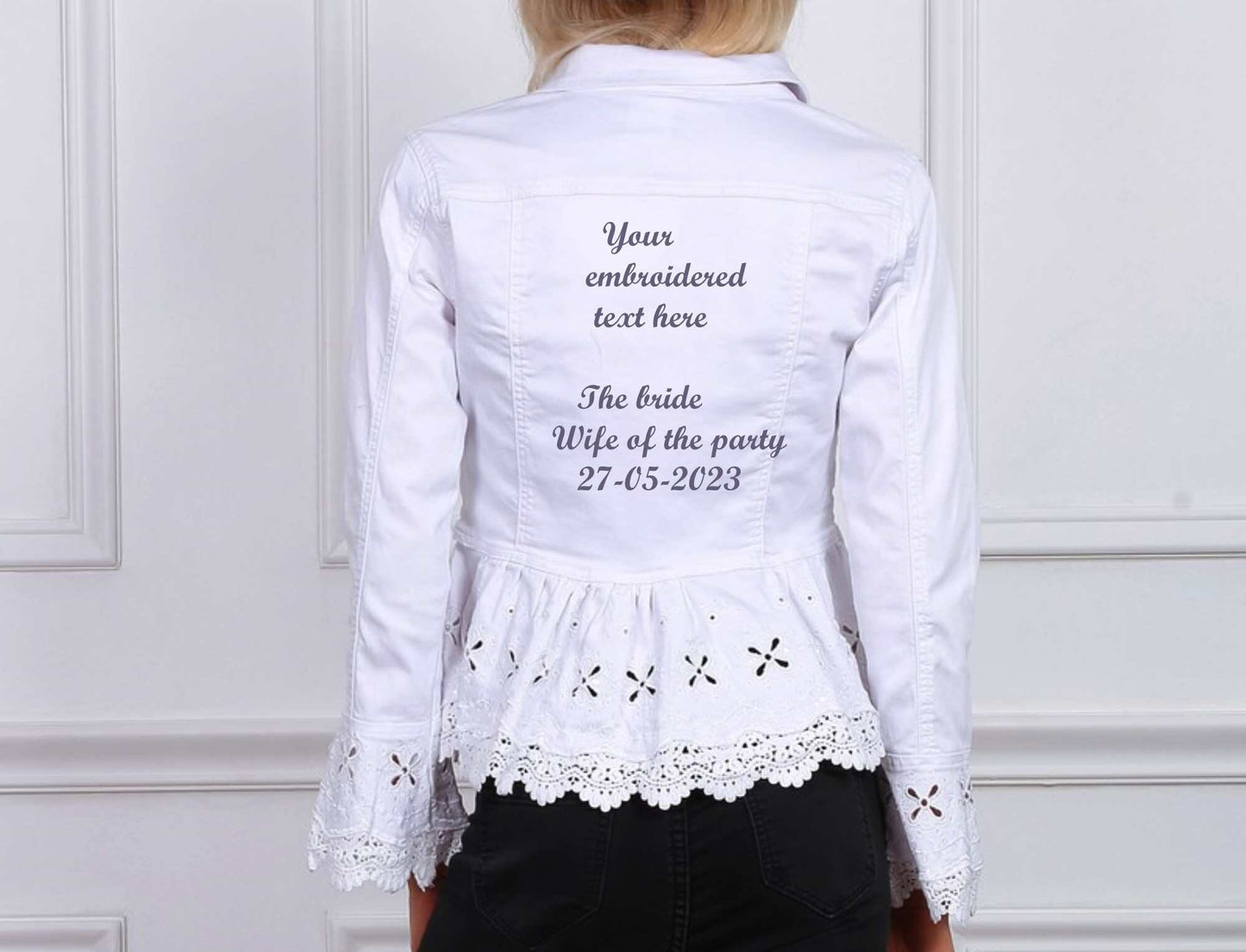 Cazadora Vaquera Personalizada Novia, Chaqueta Novia, Chaqueta Vaquera Novia, Cazadora Bordada Novia