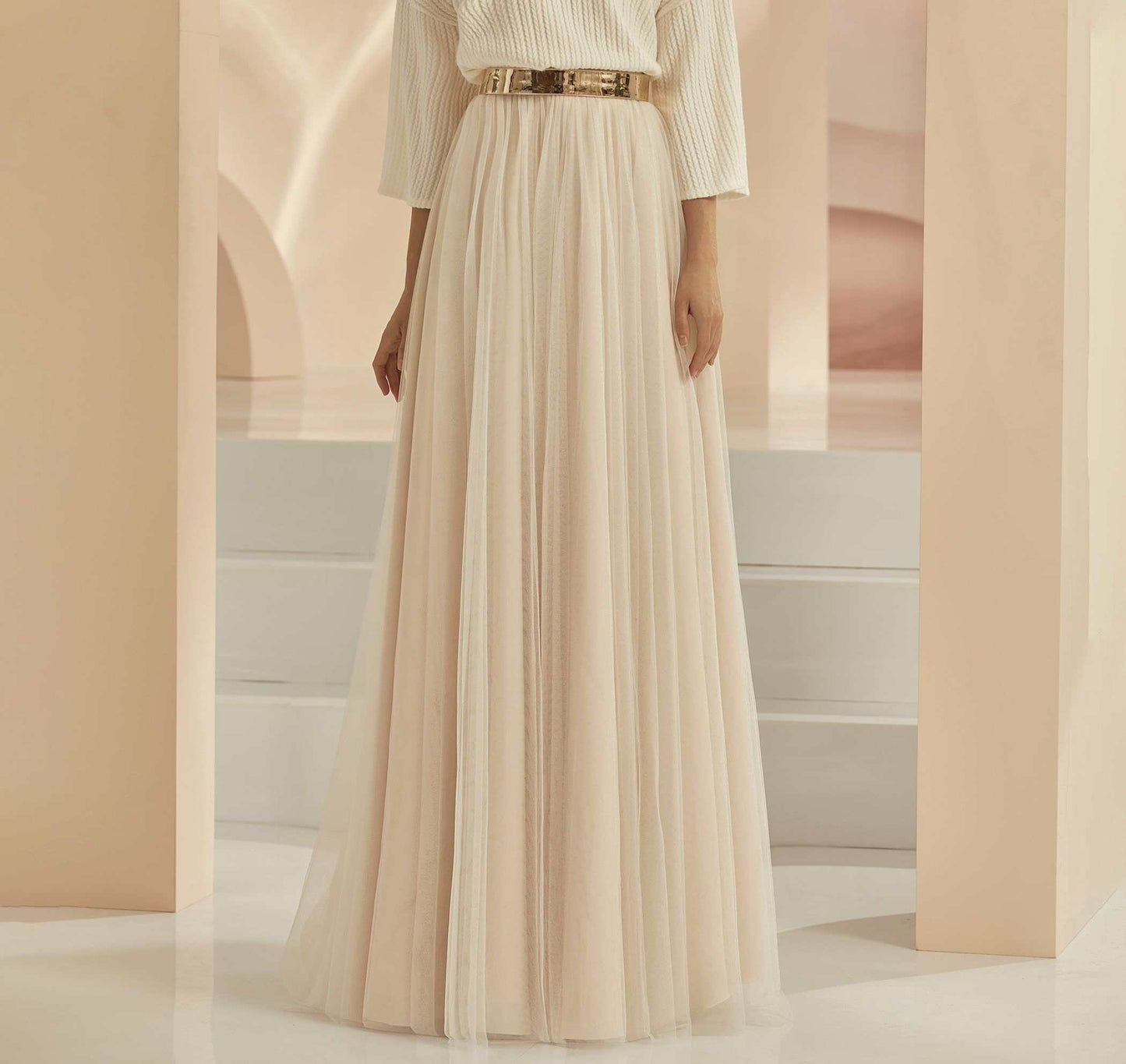 Bridal Separate Tulle Skirt with Train
