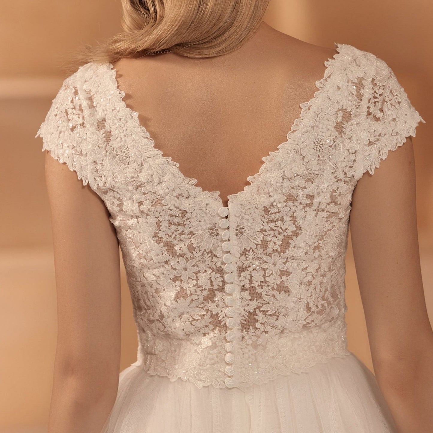 Short Sleeve Wedding Dress Topper With Rhinestones