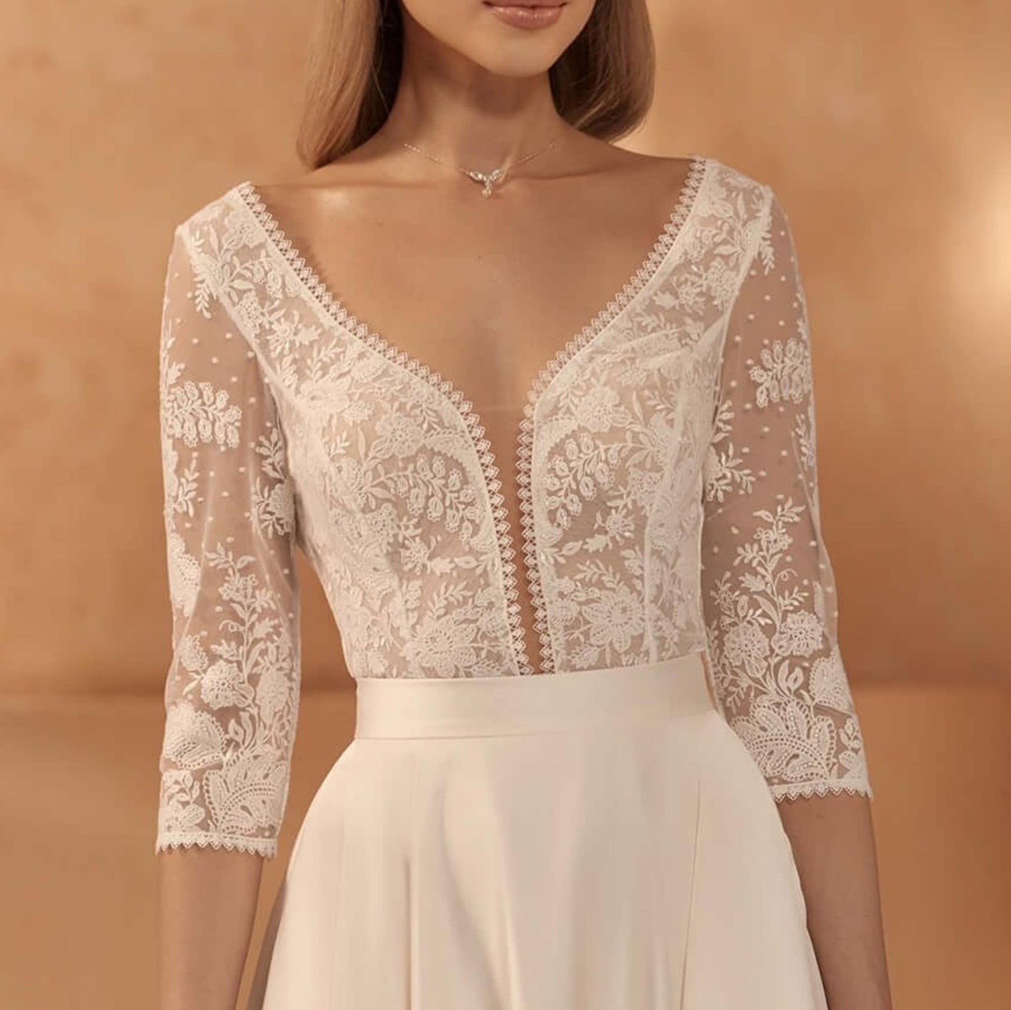 Two-Piece Bridal Ensemble Short Skirt and Top Cassie