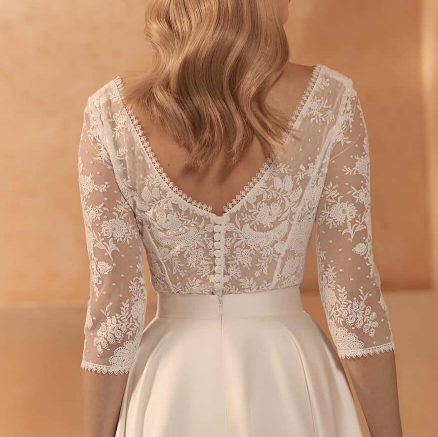 Two-Piece Bridal Ensemble Short Skirt and Top Cassie