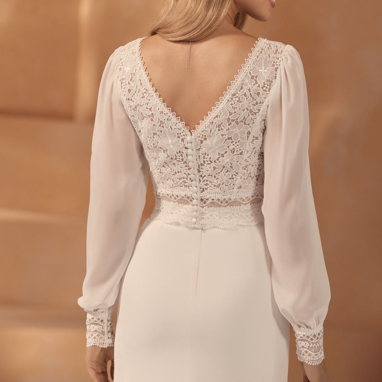 Bolero de novia elegante, Bolero de novia de encaje, Bolero off white de novia, Bolero de novia de manga larga abullonada