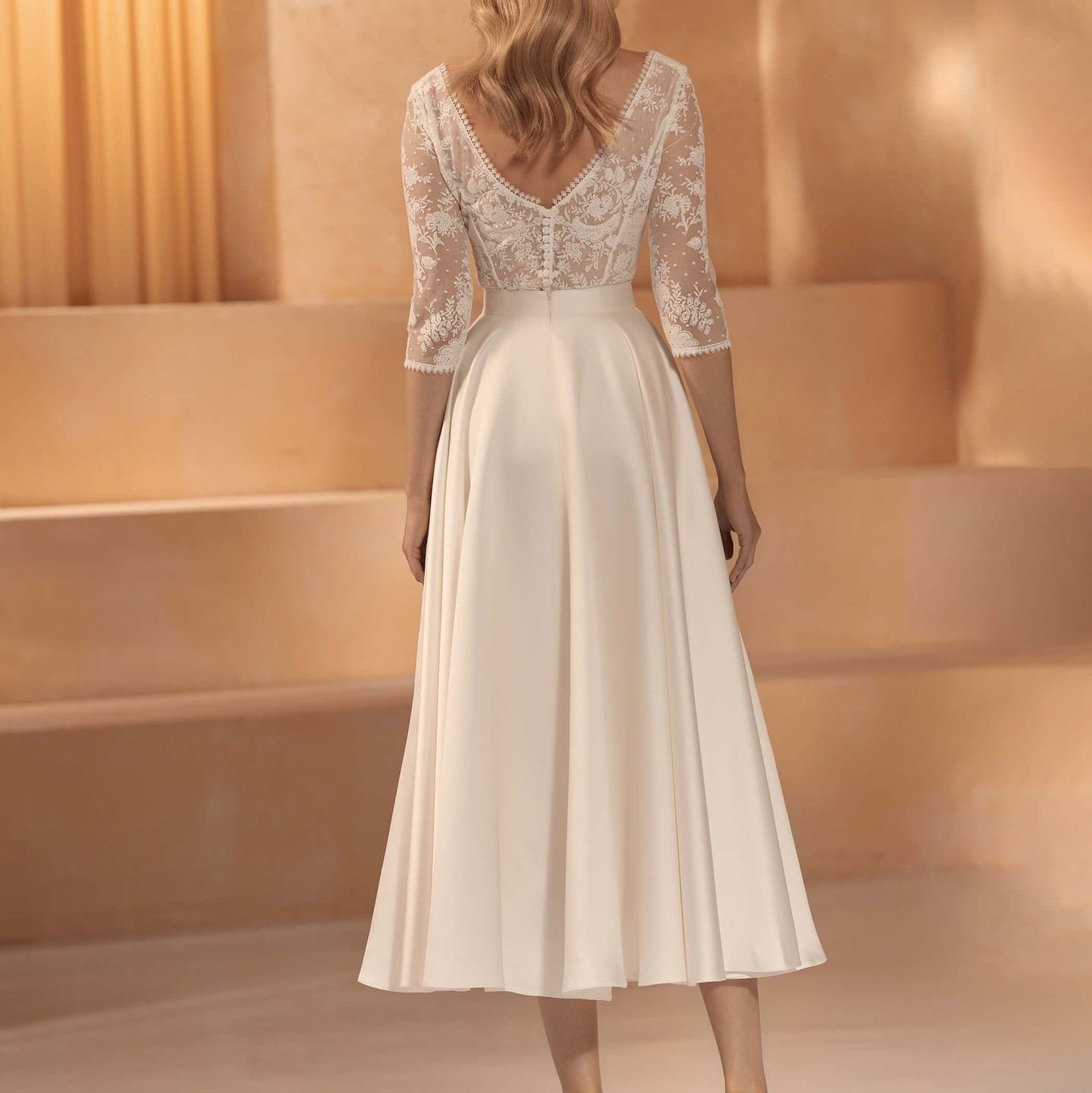 Two-Piece Bridal Ensemble Short Skirt and Top Cassie