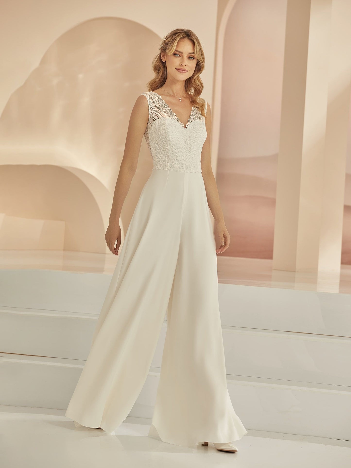 Bridal Jumpsuit with Open Back Diane