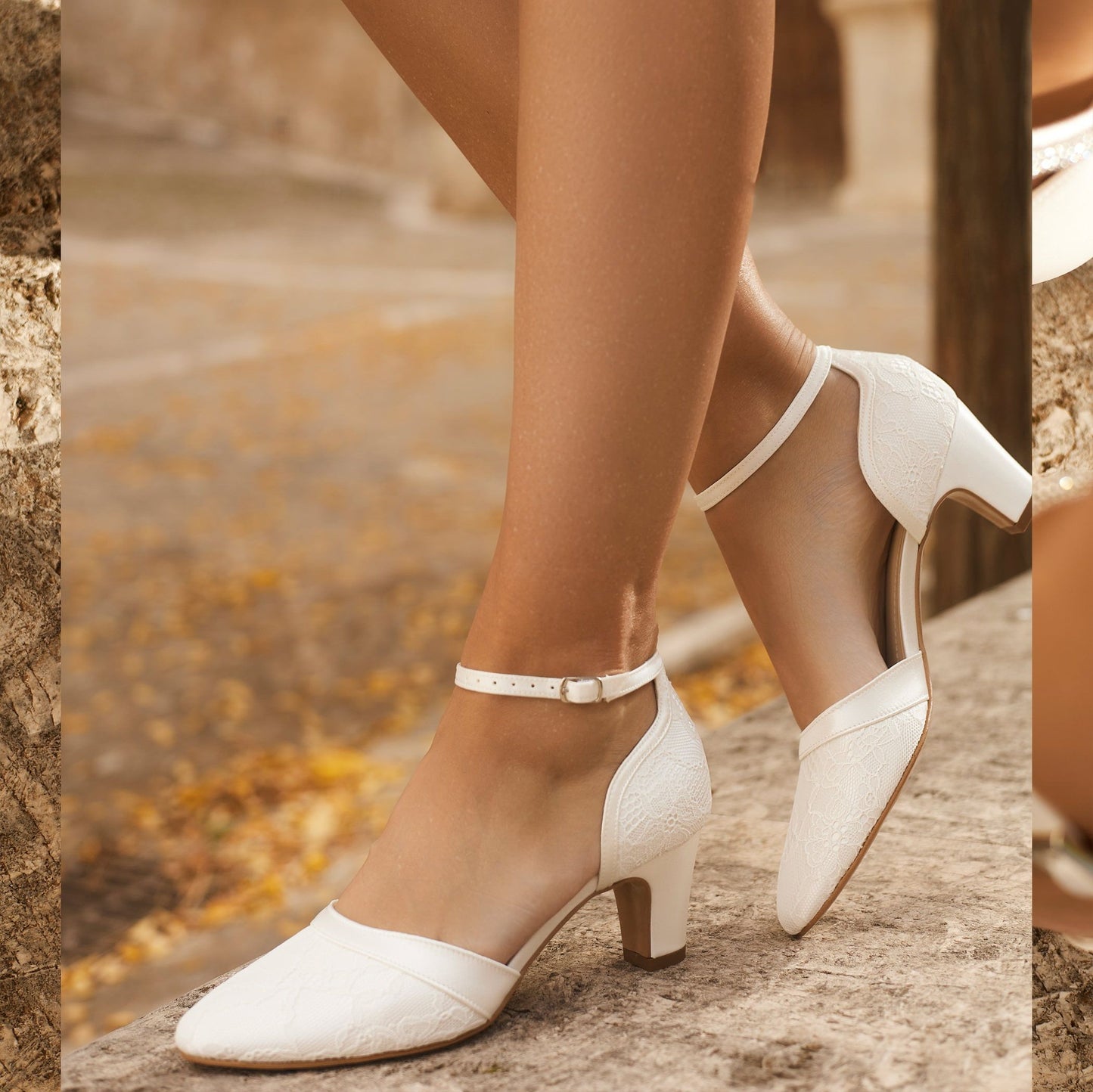 Bridal Shoes Low Heel and Lace Kate