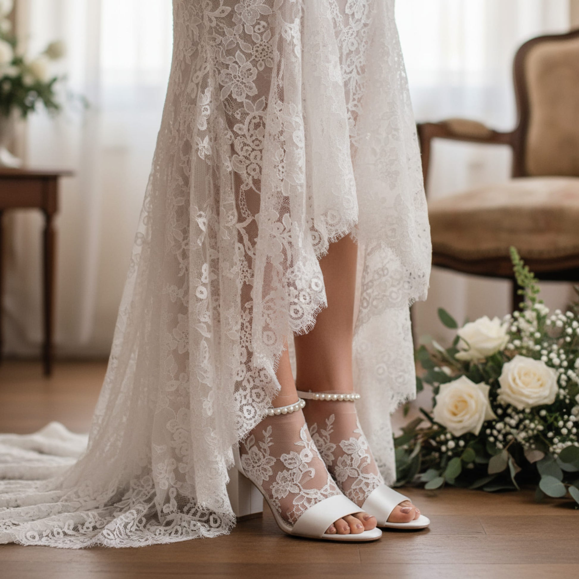 pearl wedding sandals
