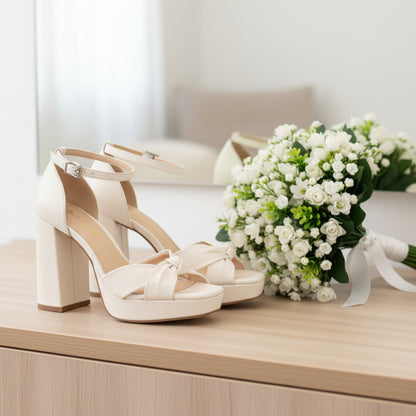 chunky heel bridal shoes
