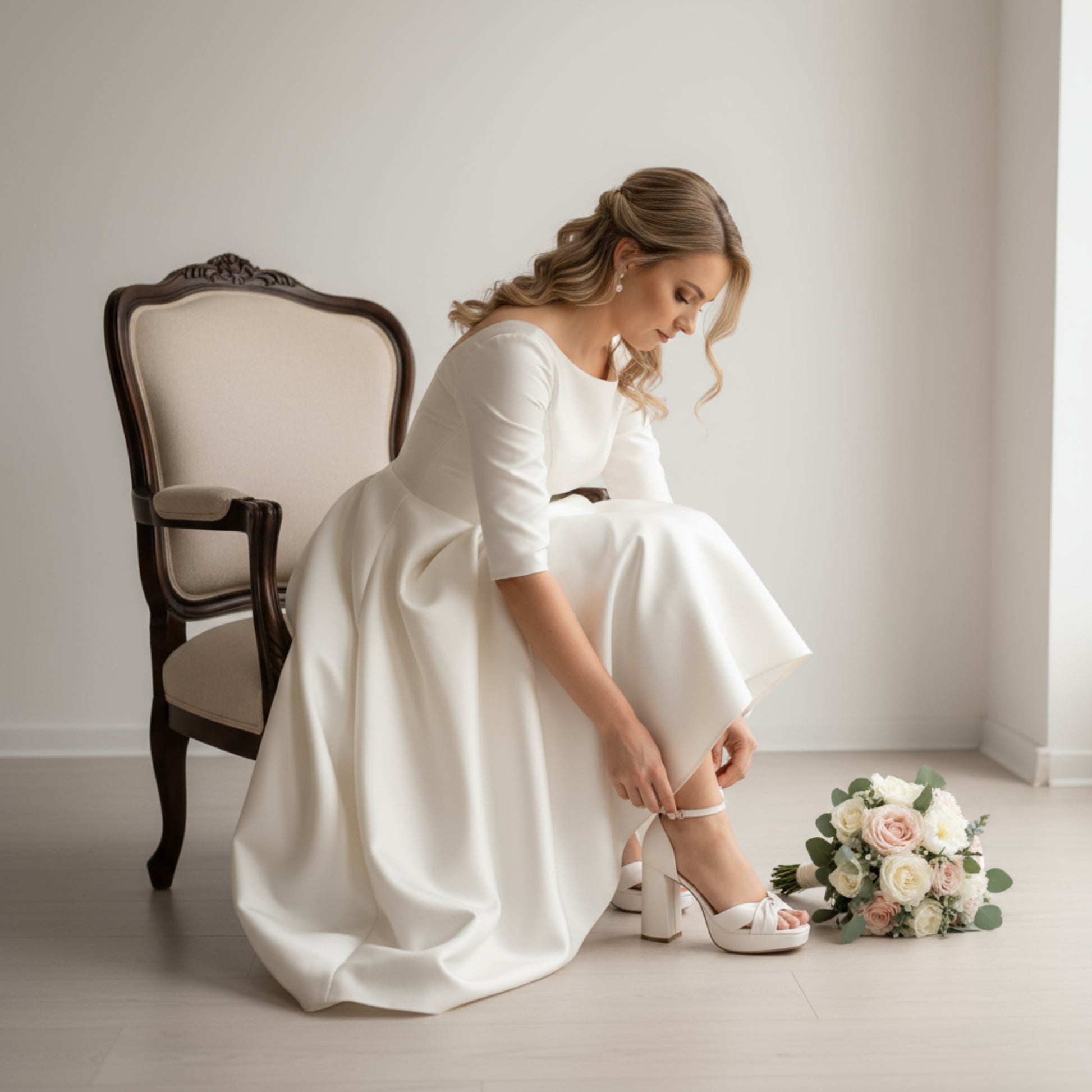 chunky heel wedding shoes

