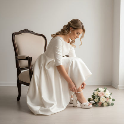 chunky heel wedding shoes

