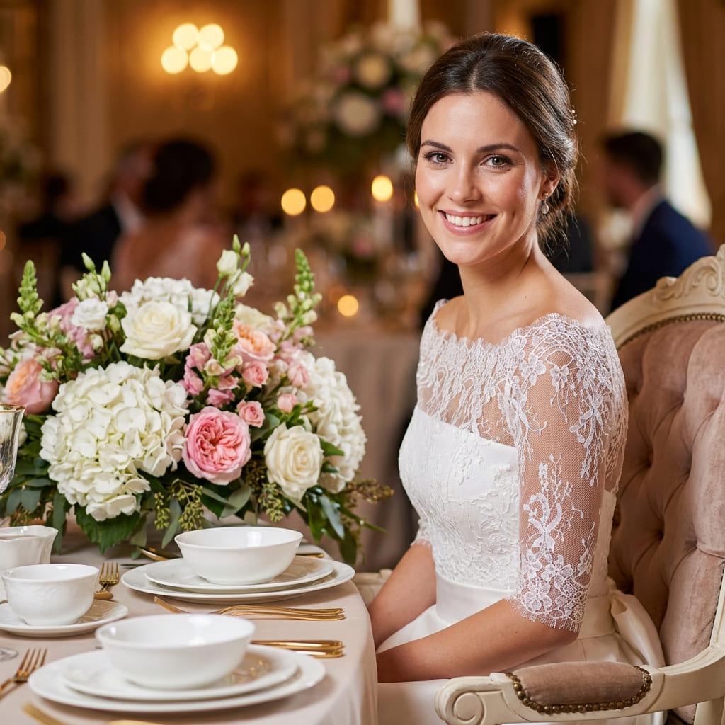 Bridal top sheer lace