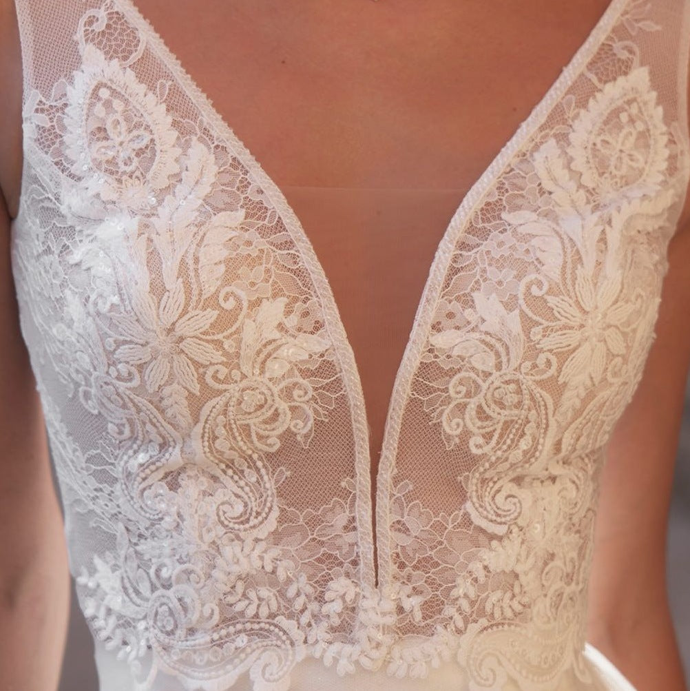 Lace Bridal Top Wide Straps Emma