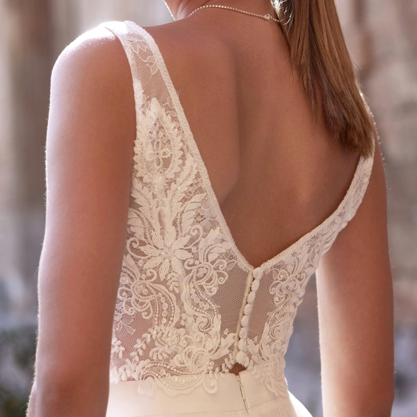 Lace Bridal Top Wide Straps Emma