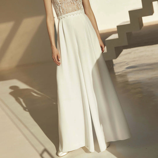 Bridal Separate Crepe Pants Wide Leg Lina