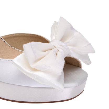 Satin Wedding Shoes Chunky Heels Elda
