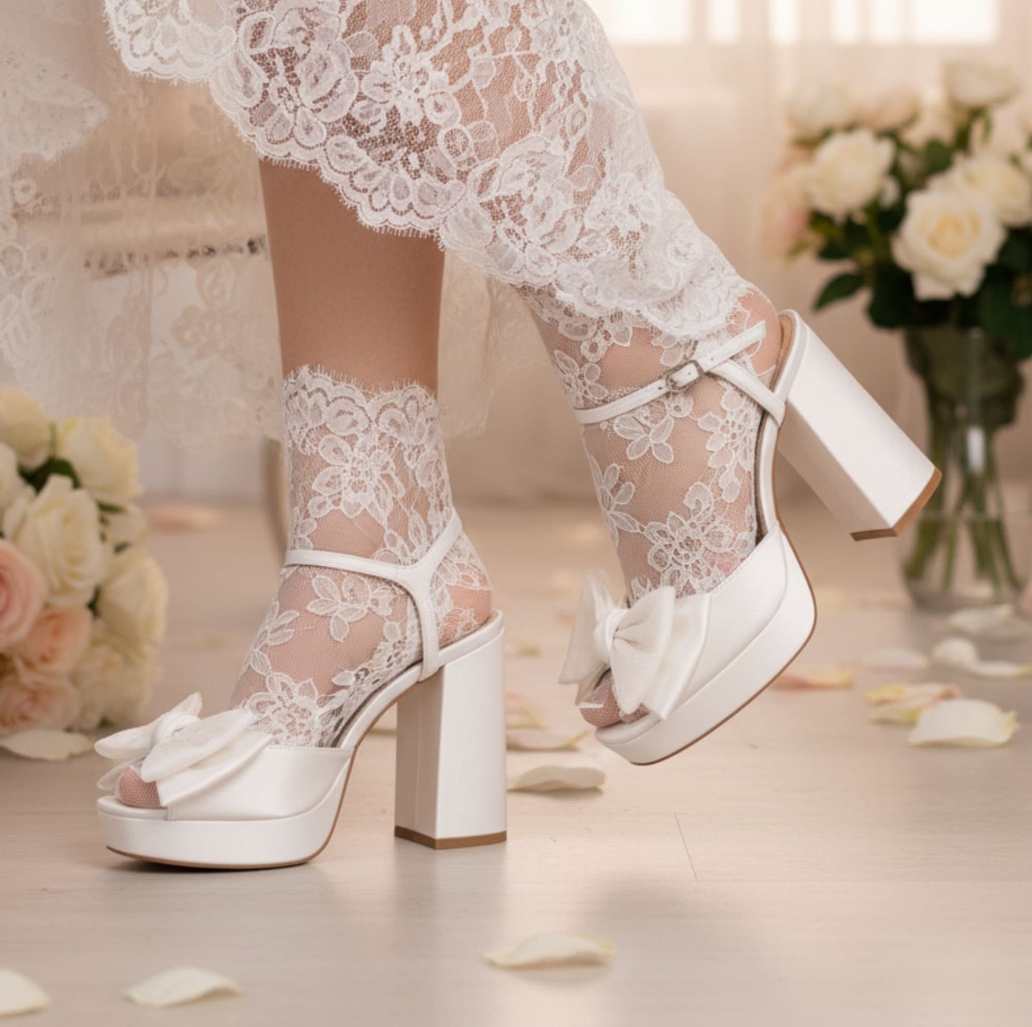 chunky heel wedding shoes
