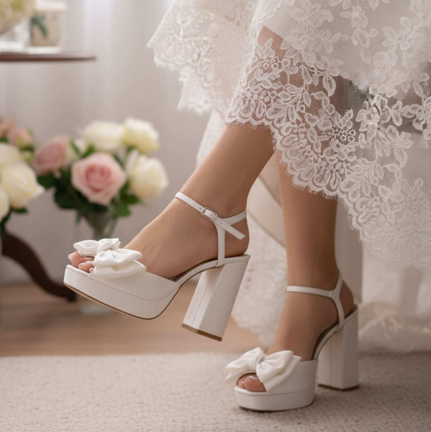 chunky heel wedding shoes
