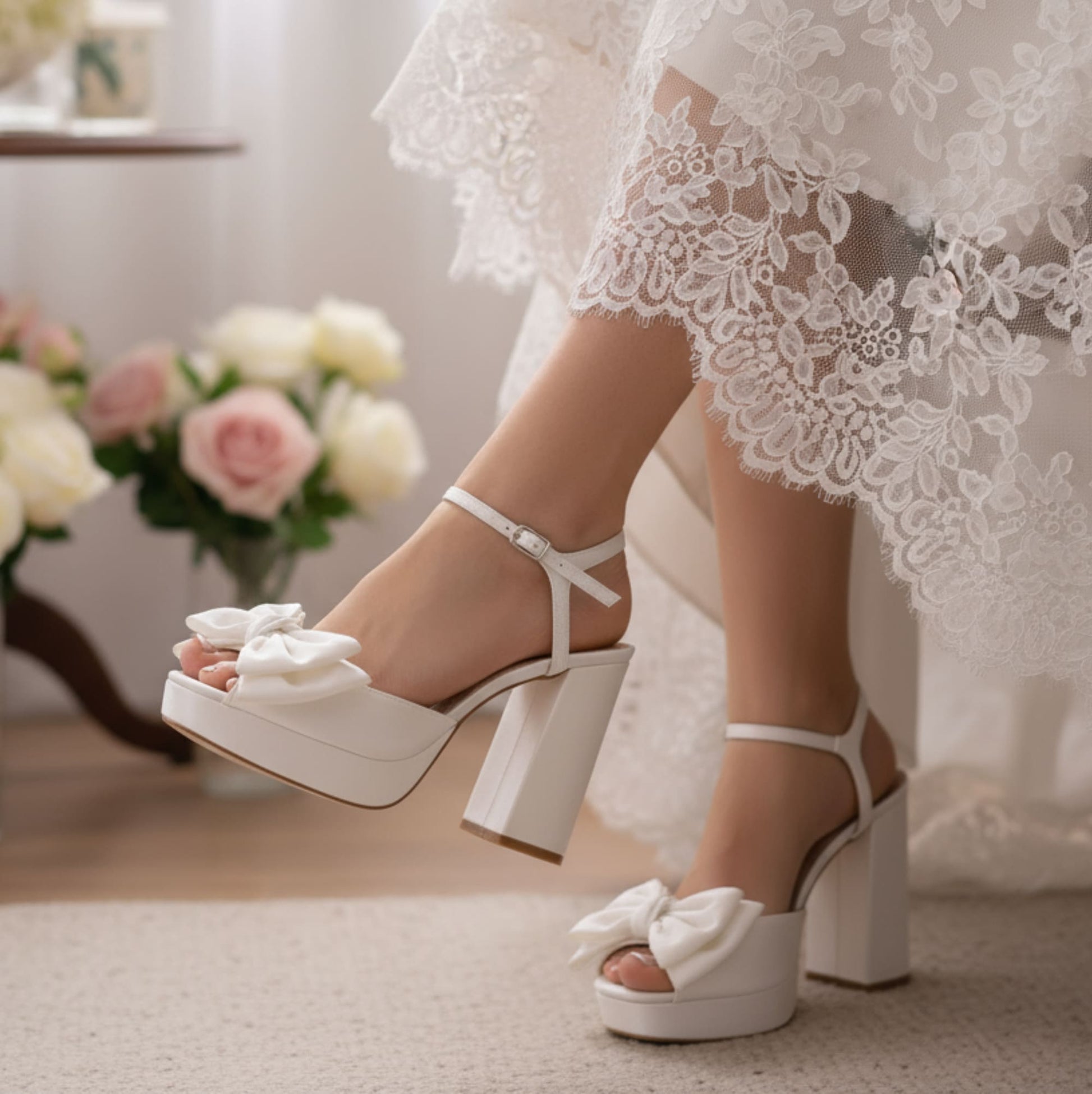 chunky heel wedding shoes
