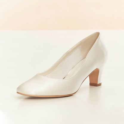 Classic Bridal Shoes Low Heel Grazia