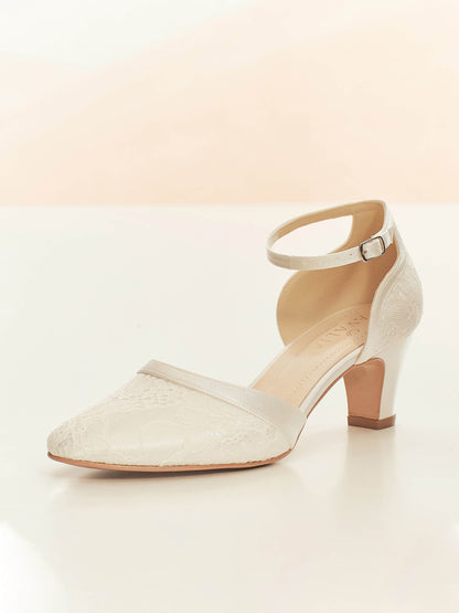 Bridal Shoes Low Heel and Lace Kate