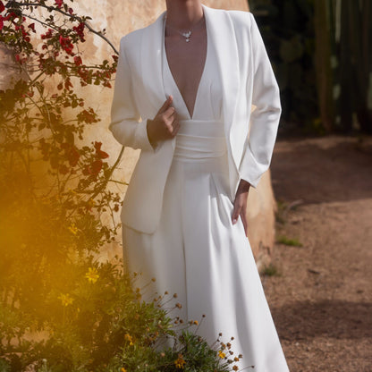 Bridal Separate Crepe Pants Wide Leg Leah