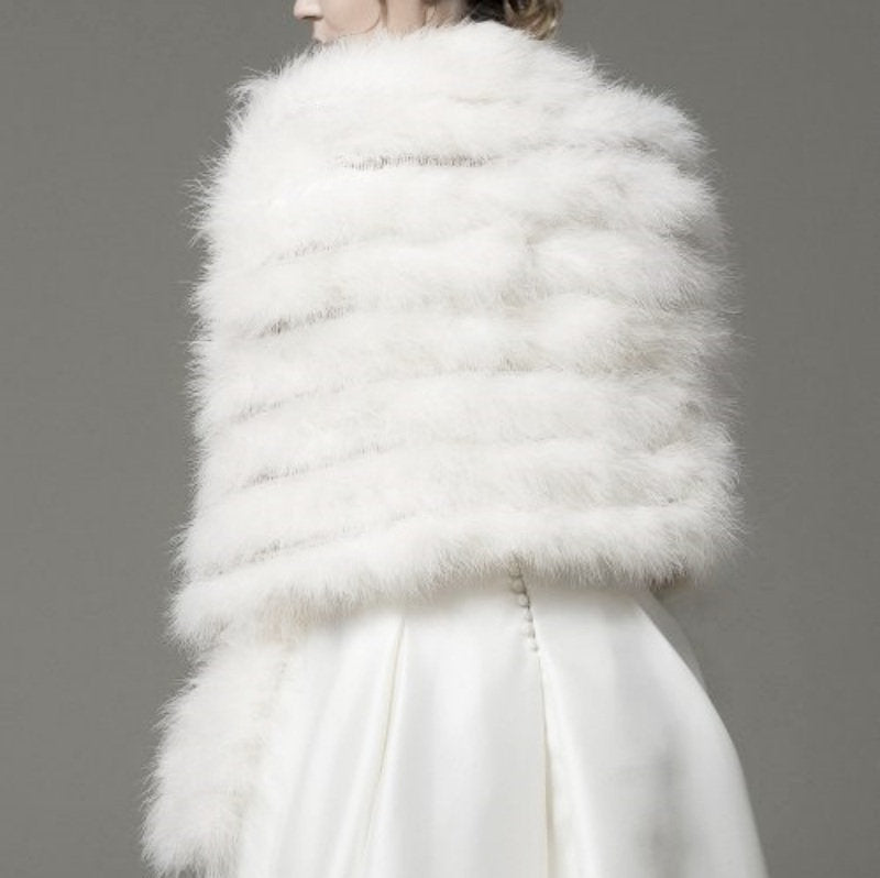 Marabou Feather Bridal Stole