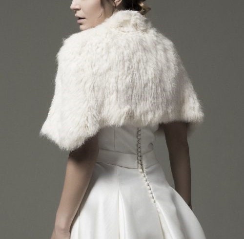 Capa de pelo autentico para novia/ Genuine fur Bridal cape/Bridal Bolero Natural fur