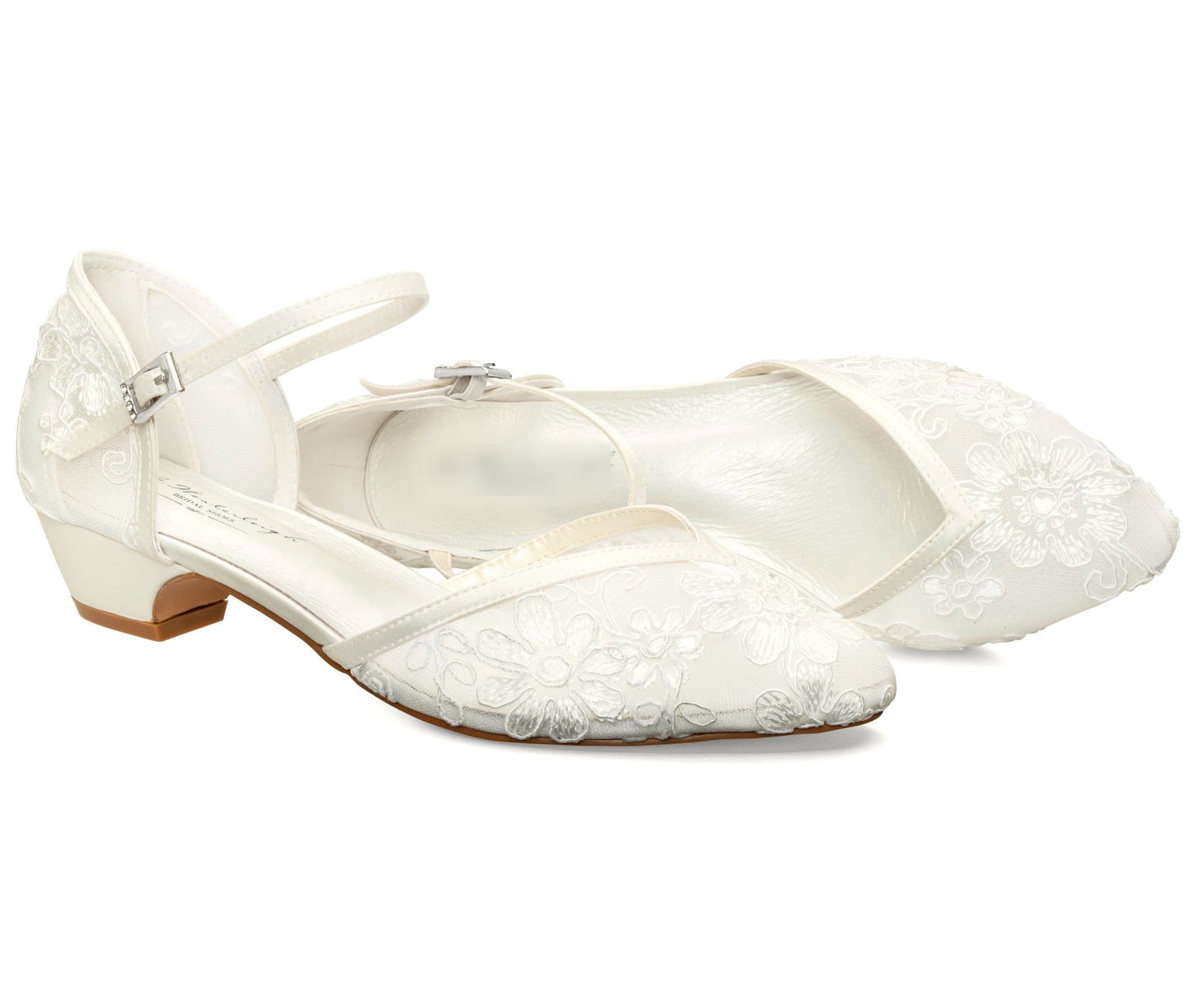 Low-heeled bridal shoes, Flat wedding shoes, Low-heeled bridal shoes, Lace bridal shoes