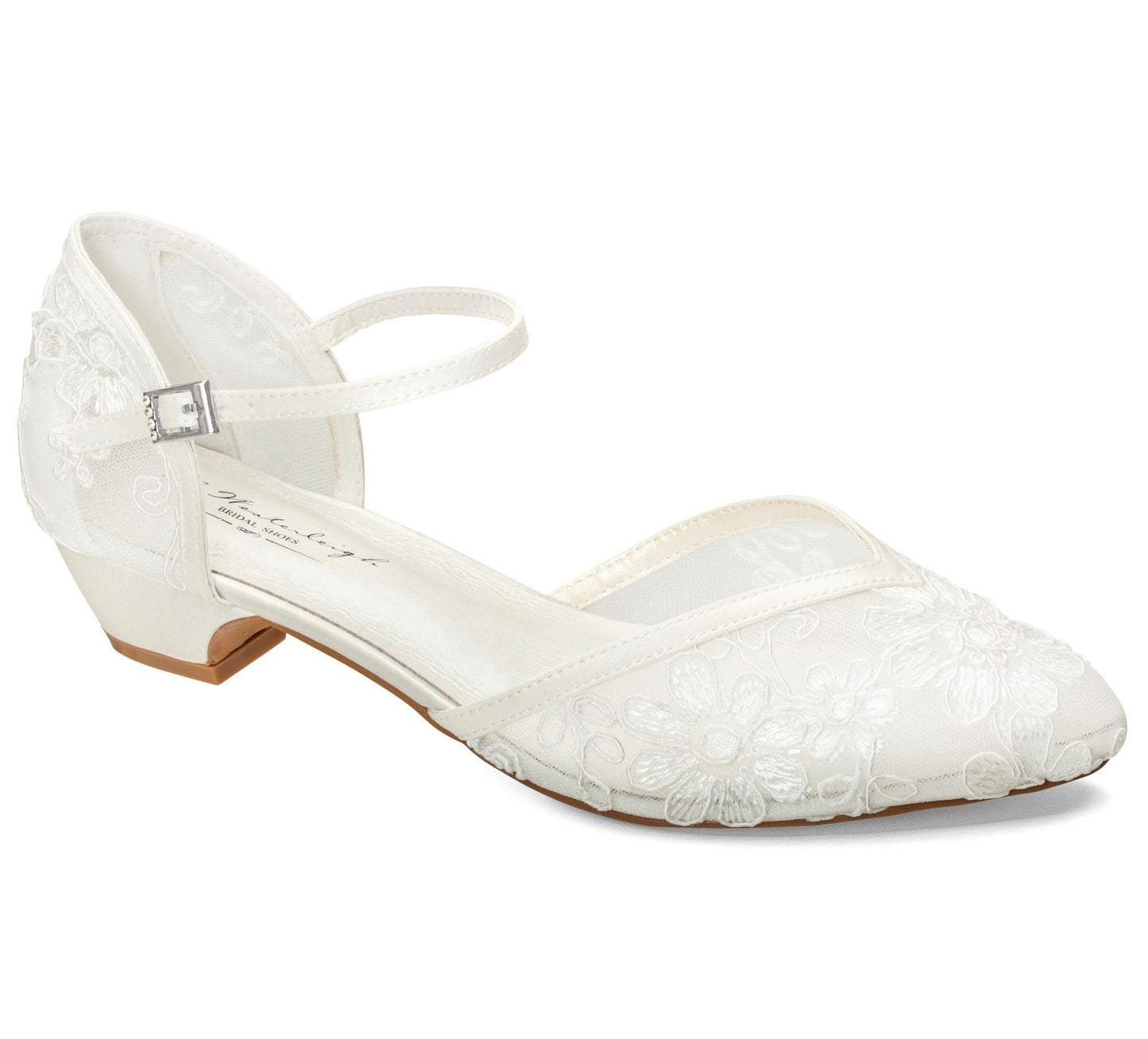 Low-heeled bridal shoes, Flat wedding shoes, Low-heeled bridal shoes, Lace bridal shoes