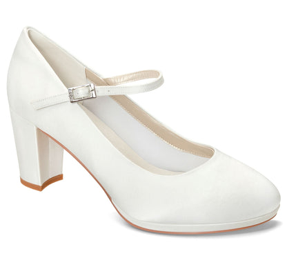Bridal shoes with Mid-height block heel, Square heel bridal shoes, Mid heigh bridal shoes, block heel bridal shoes