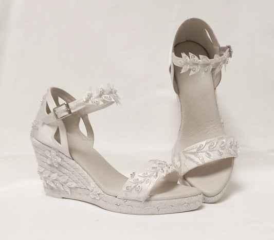 Sandalias Novia boda playa, Zapatos de novia, Alpargatas novia, Alpargatas boda, Jutes for brides, Wedges for brides