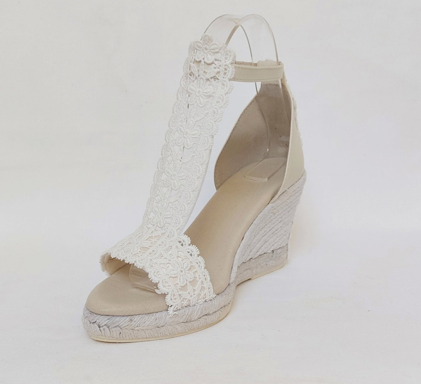 Low wedge bridal espadrilles, 8.2cm or 5cm wedge bridal espadrilles. Bridal sandals with jute wedges, Comfortable bridal wedges