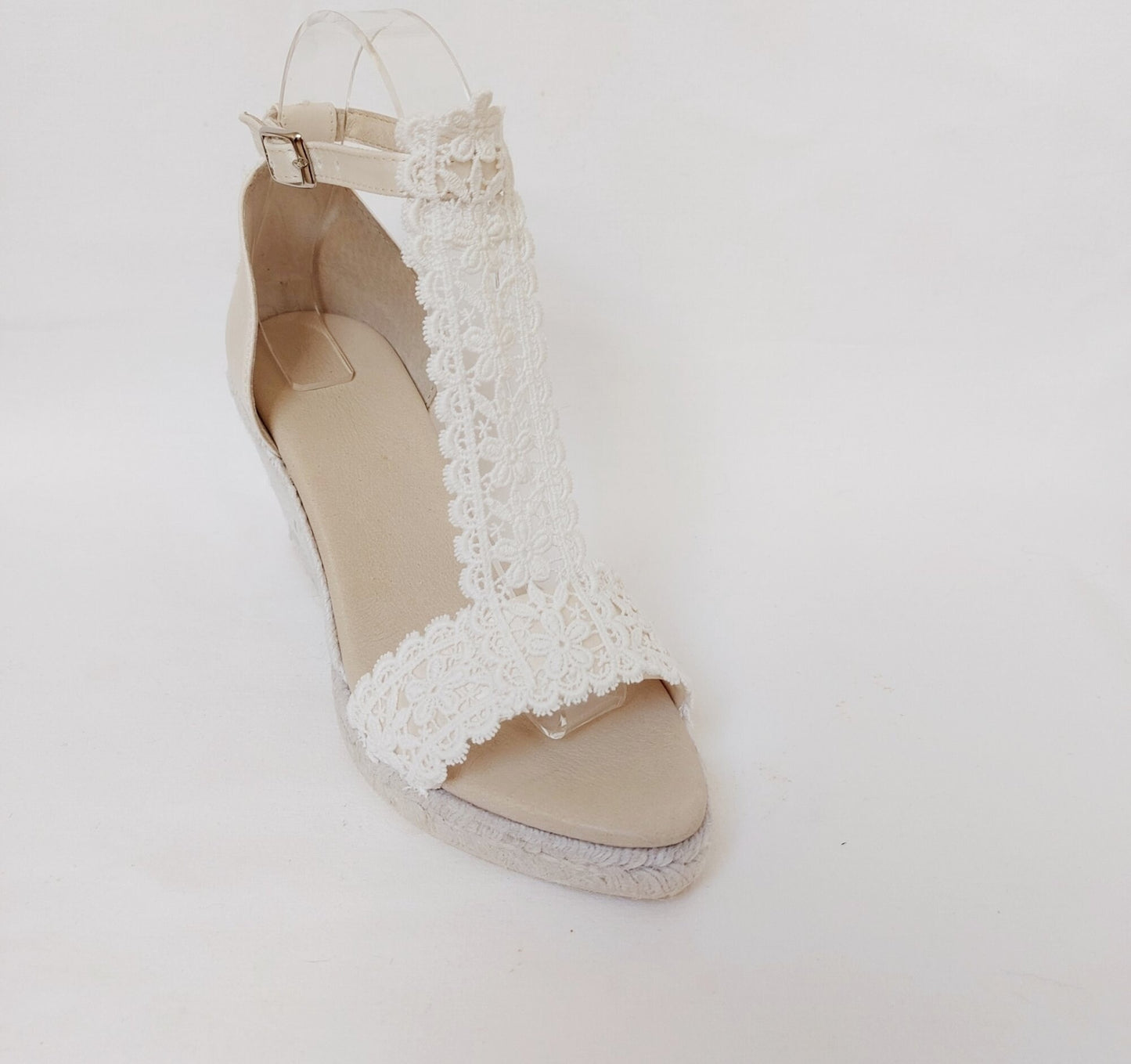 Low wedge bridal espadrilles, 8.2cm or 5cm wedge bridal espadrilles. Bridal sandals with jute wedges, Comfortable bridal wedges