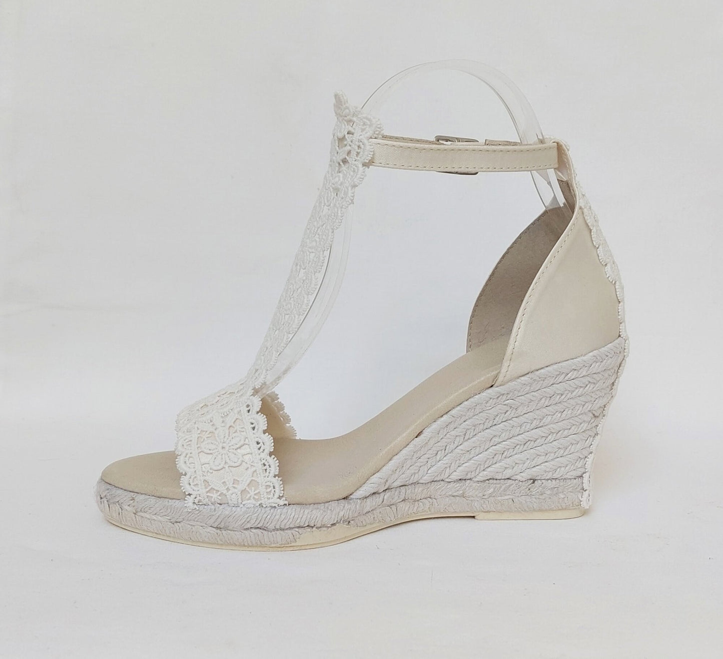 Low wedge bridal espadrilles, 8.2cm or 5cm wedge bridal espadrilles. Bridal sandals with jute wedges, Comfortable bridal wedges