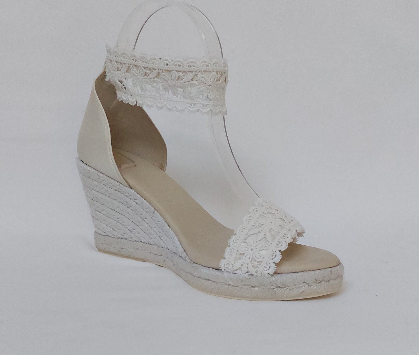 Low wedge bridal sandals, 8.2cm or 5cm wedge bridal espadrilles. Jute wedge bridal sandals, comfortable bridal wedges. bridal wedges