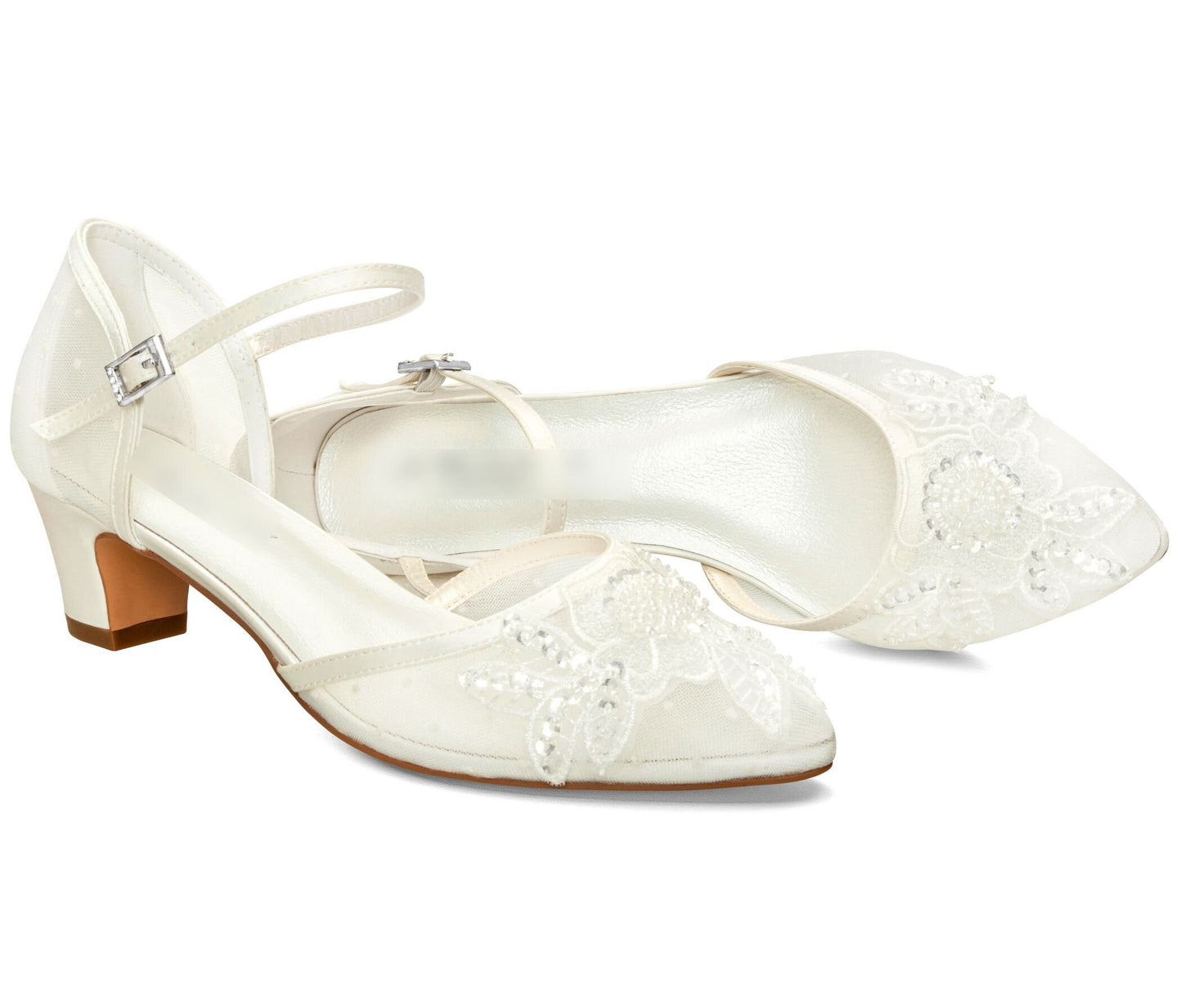 Bridal shoes, Low-heels bridal shoes, Lace bridal shoes, Confortable bridal shoes