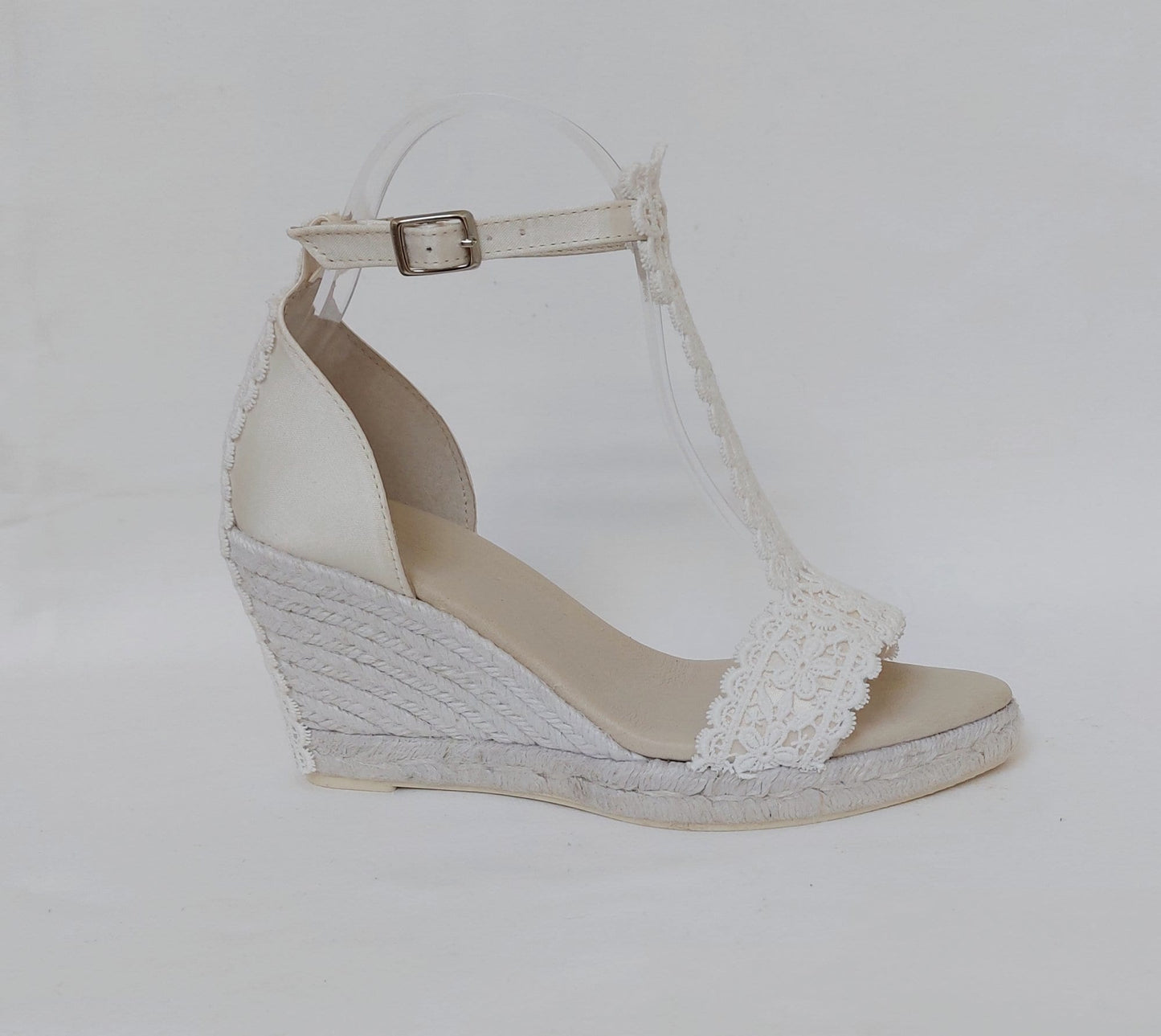 Low wedge bridal espadrilles, 8.2cm or 5cm wedge bridal espadrilles. Bridal sandals with jute wedges, Comfortable bridal wedges